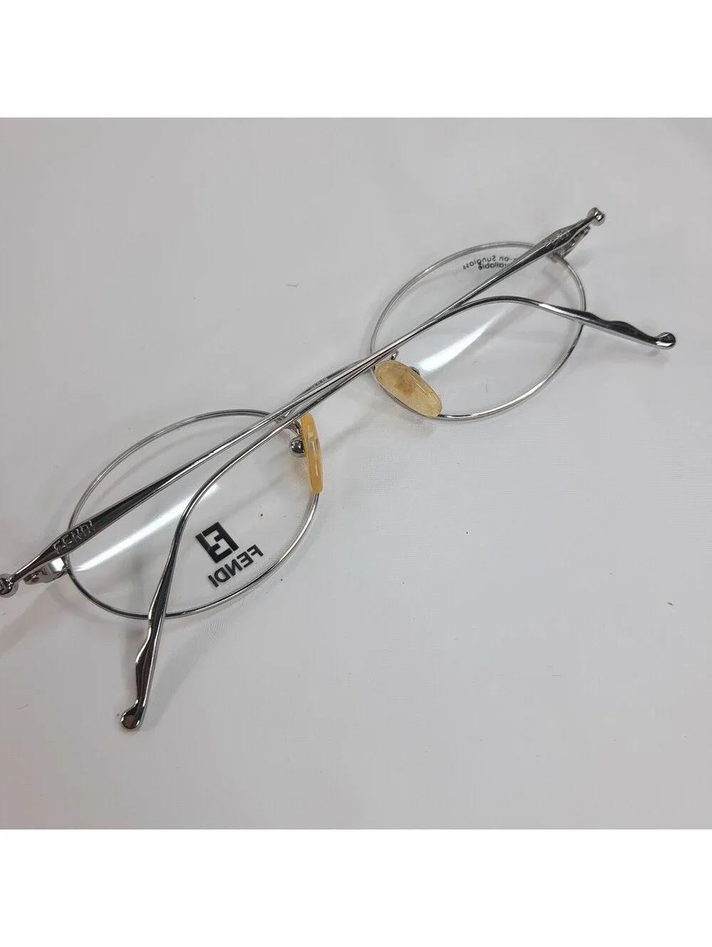 Fendi Eyeglasses Eye Glasses Frames F512 palladium Italy 46-19-130 oval silver